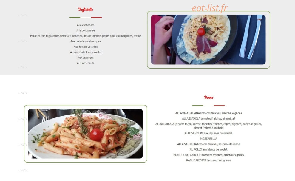 Prima pasta — carte page 17