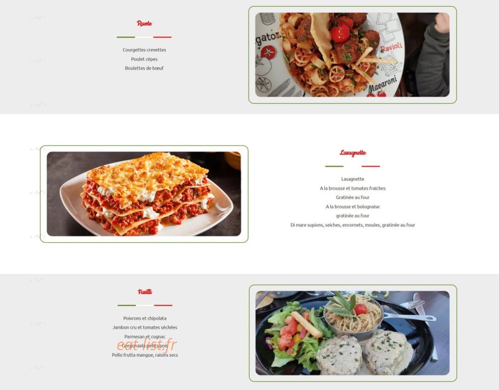 Prima pasta — carte page 11