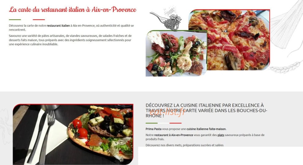 Prima pasta — carte page 15