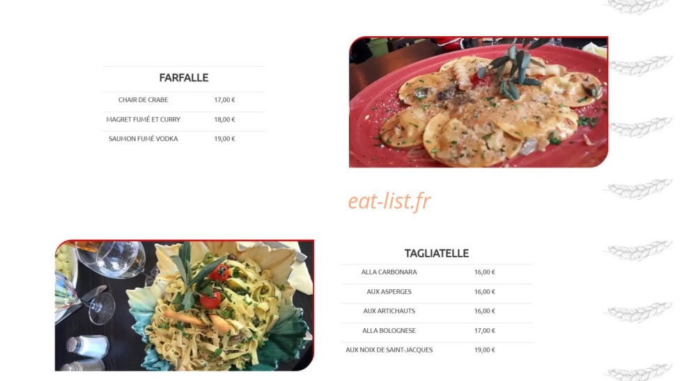 Prima pasta — carte page 4