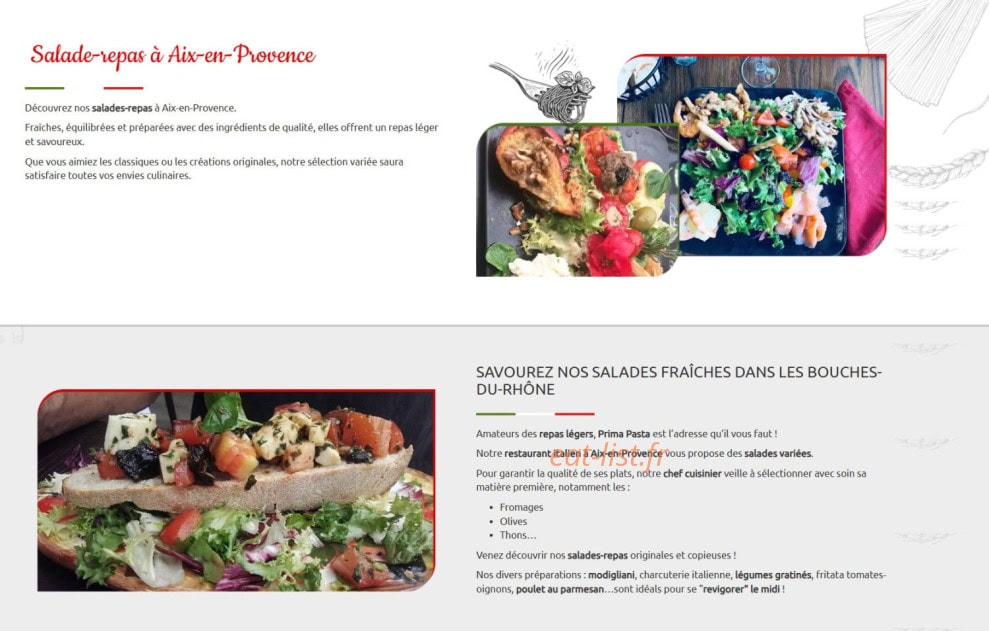 Prima pasta — carte page 10