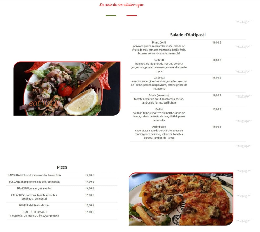 Prima pasta — carte page 12