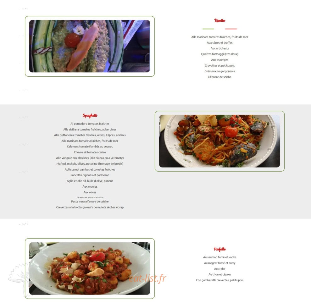 Prima pasta — carte page 18