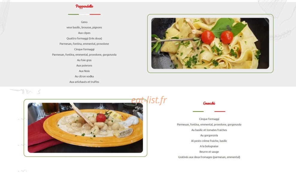 Prima pasta — carte page 16