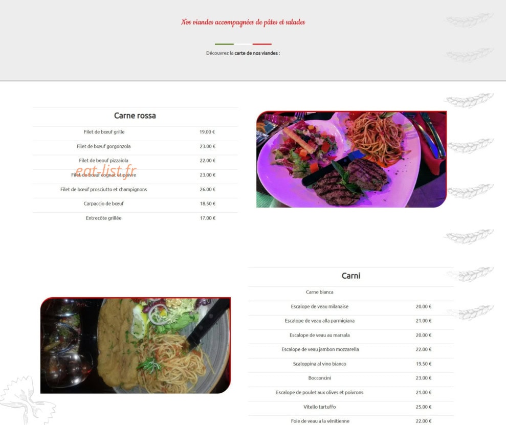 Prima pasta — carte page 6