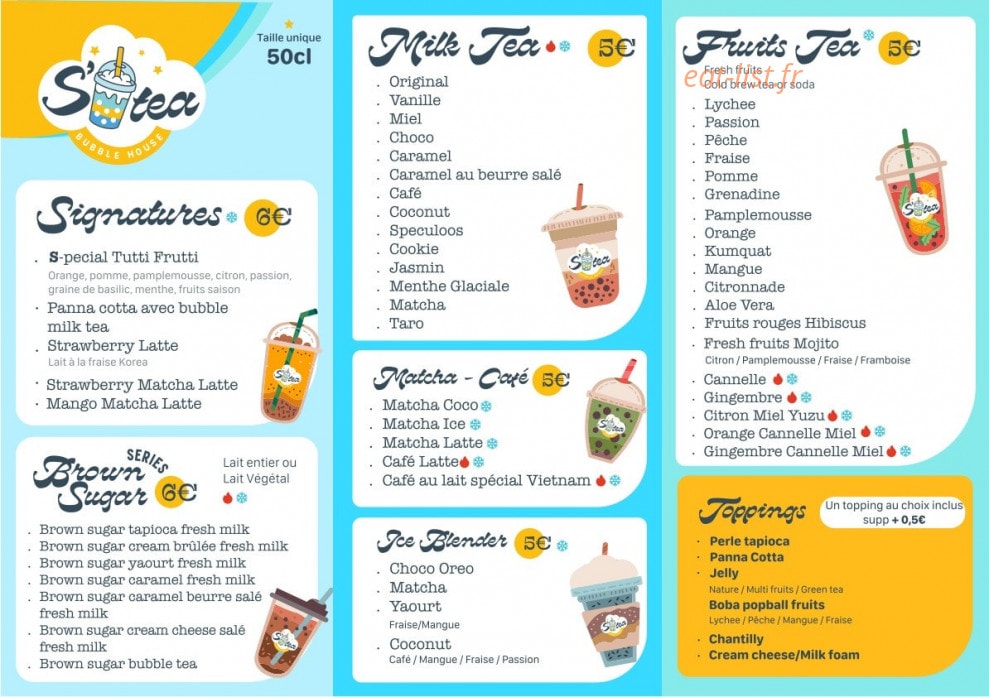 S-Tea — carte page 1