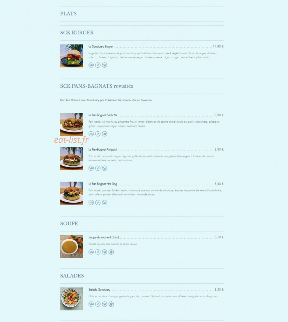 Sanctuary Coffee & Kitchen — carte page 2