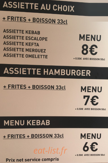 Snack Le Juste à Côté — carte page 1