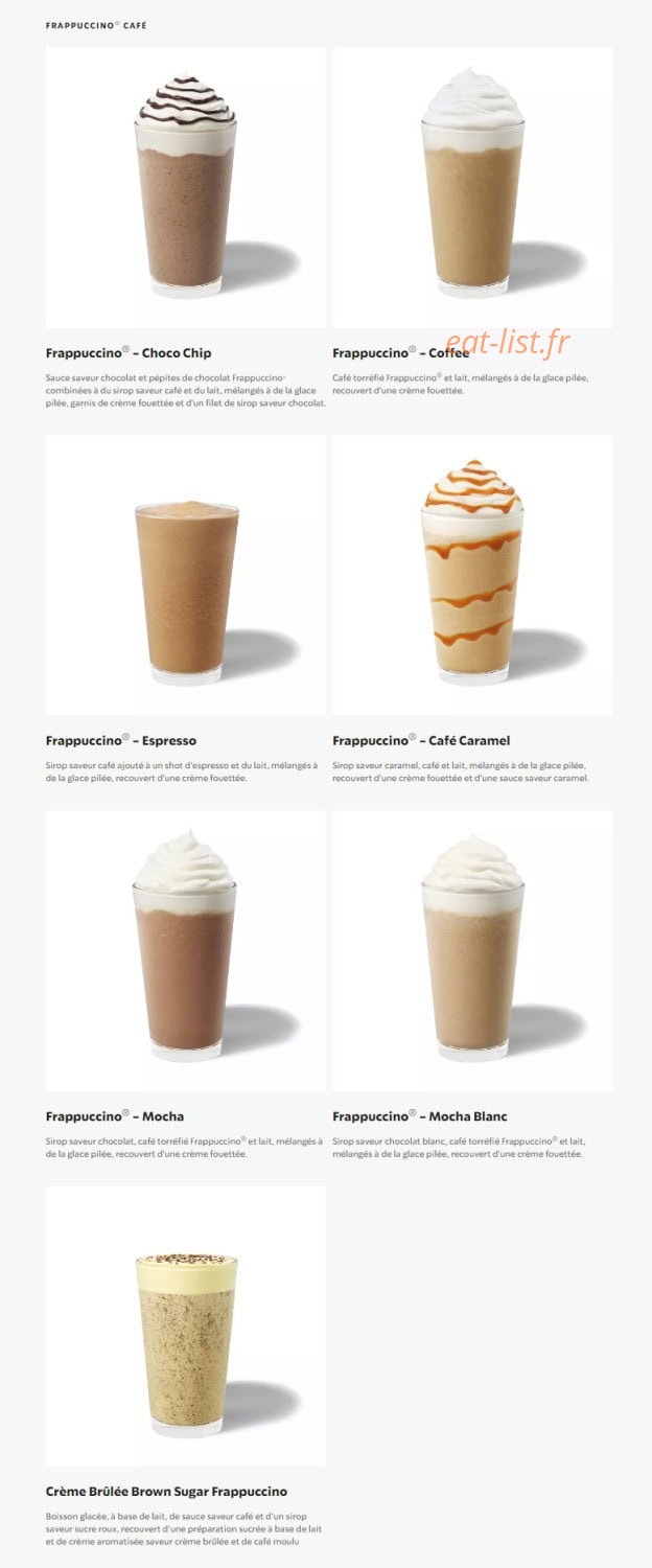 Starbucks Coffee — carte page 7
