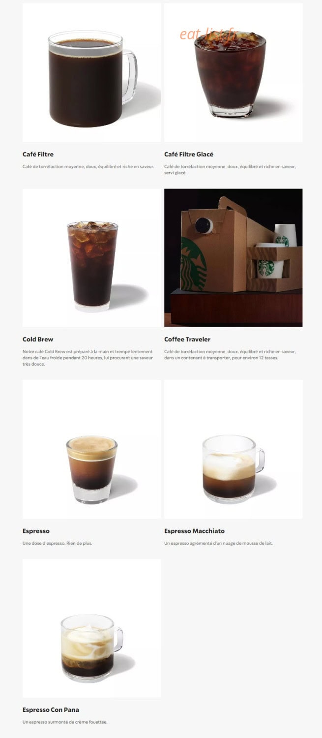 Starbucks Coffee — carte page 4