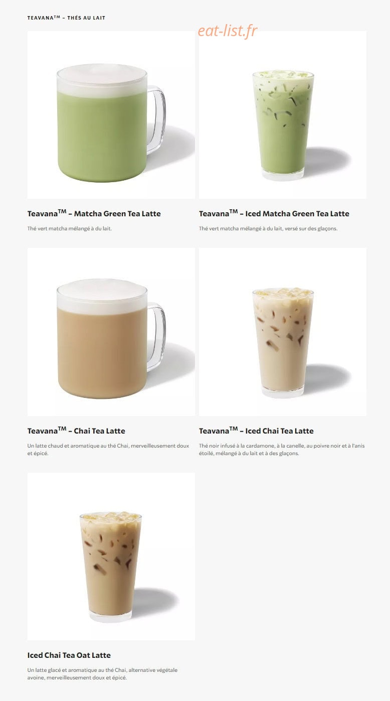 Starbucks Coffee — carte page 9