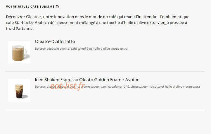 Starbucks Coffee — carte page 24