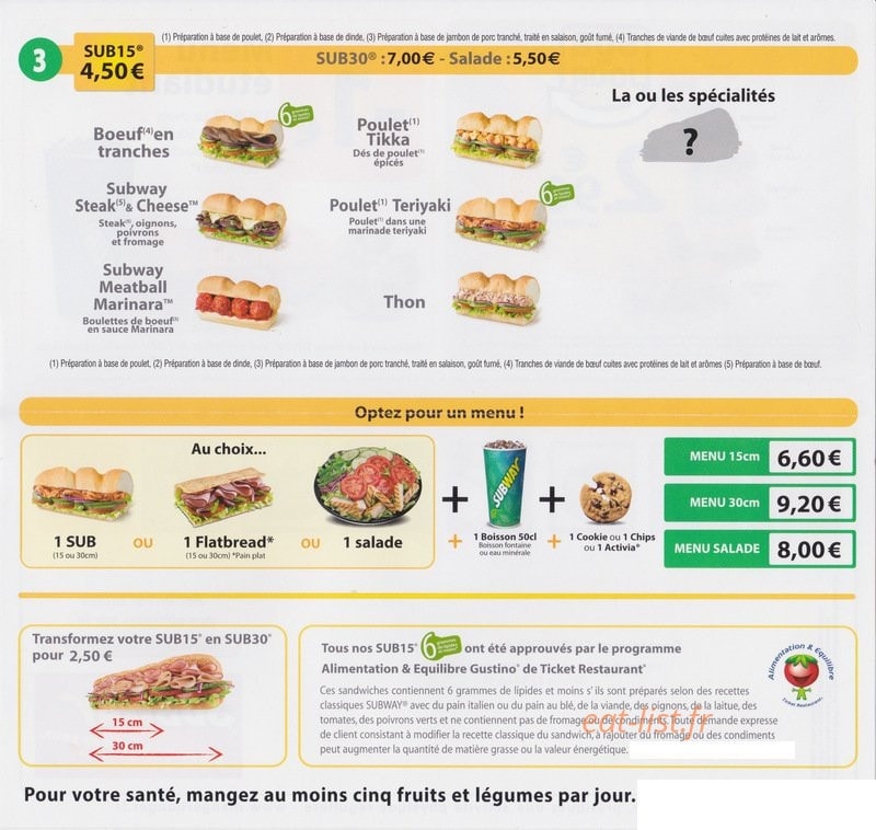 Subway Aix En Provence Centre Ville A Aix En Provence Menu Et Photos