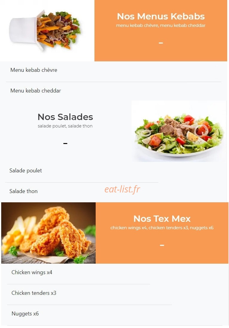 Tacos Burger — carte page 3