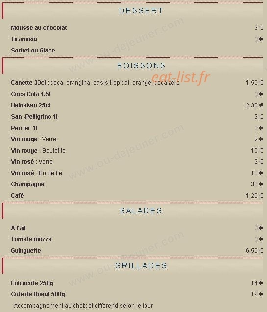 Un Air de Guinguette — carte page 2
