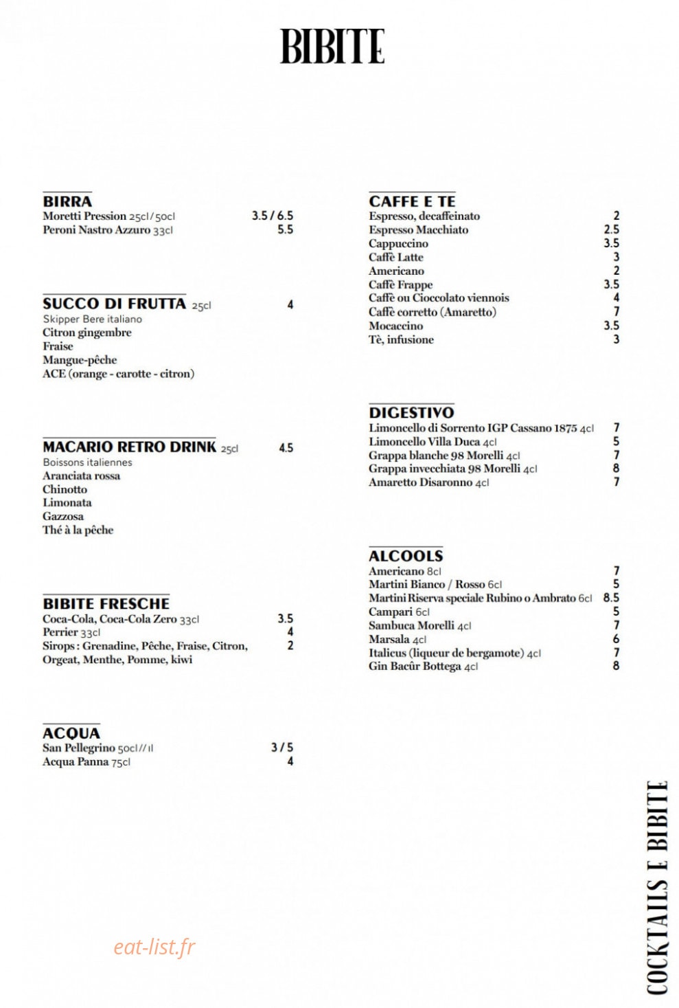 Carte et menu de Valeria – Le Clan des Mamma à Aix-en-Provence — page 8