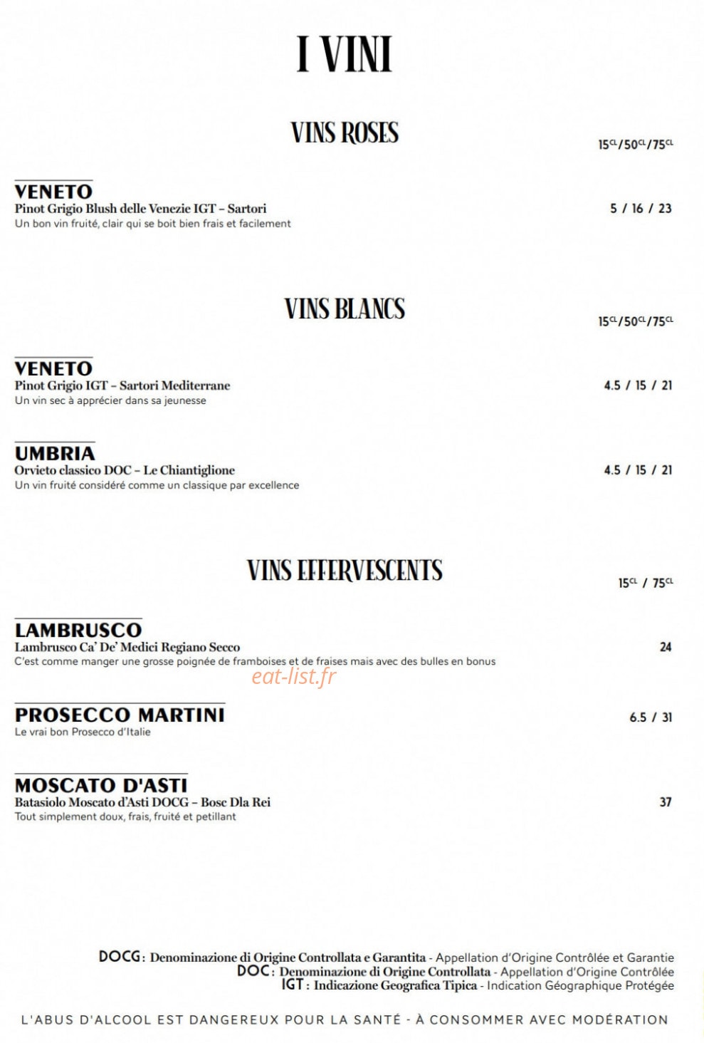 Carte et menu de Valeria – Le Clan des Mamma à Aix-en-Provence — page 10