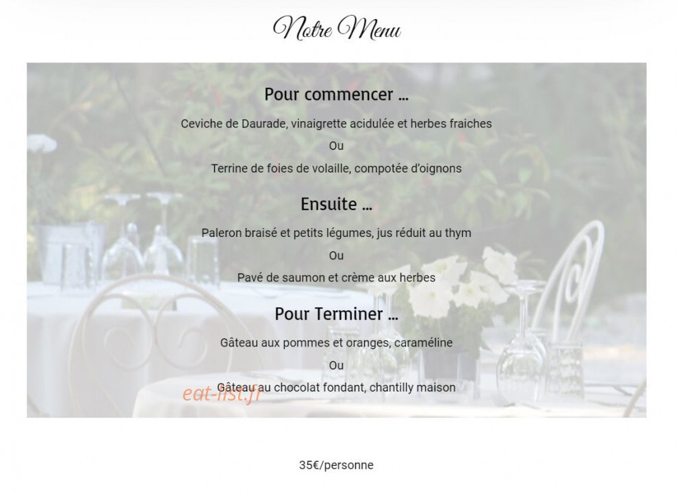 Chez Thomé — carte page 1