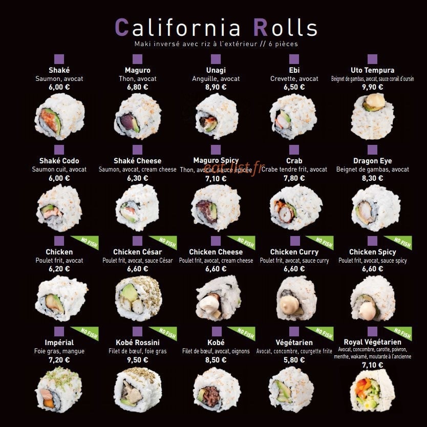 Enjoy sushi — carte page 13