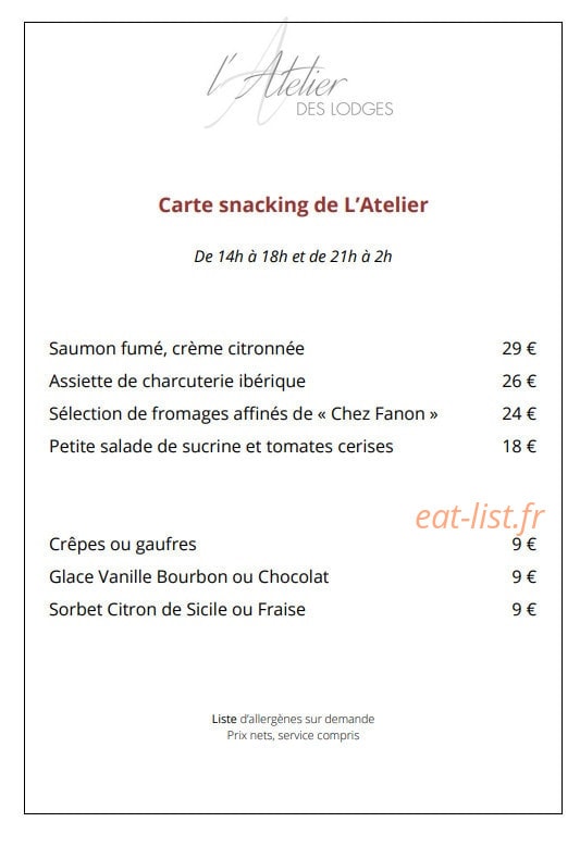 L'Atelier des Lodges — carte page 3