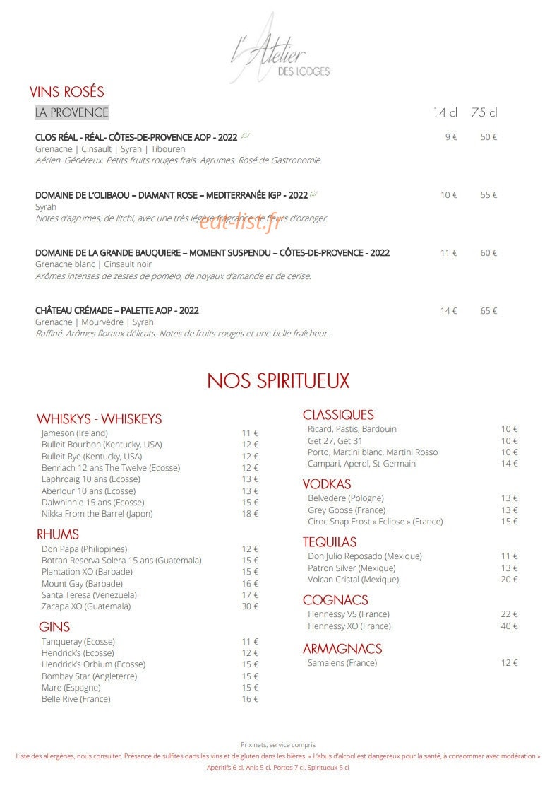 L'Atelier des Lodges — carte page 7