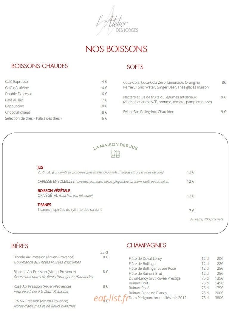 L'Atelier des Lodges — carte page 4