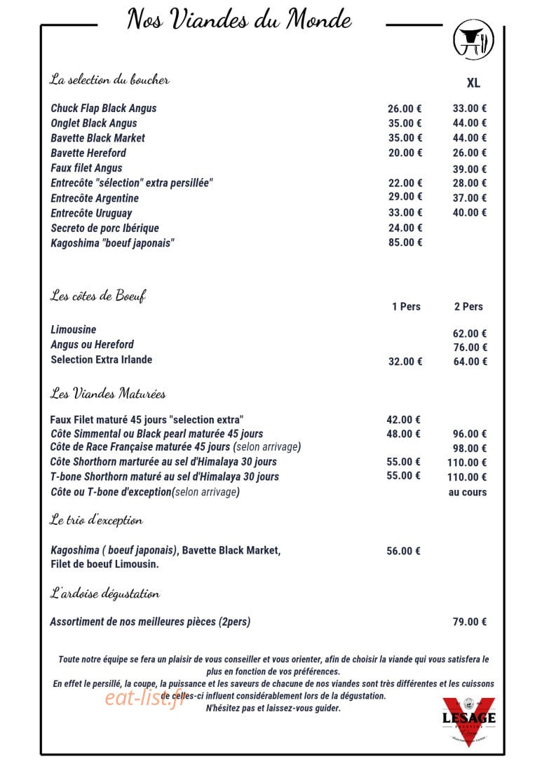 La Table du Boucher — carte page 10