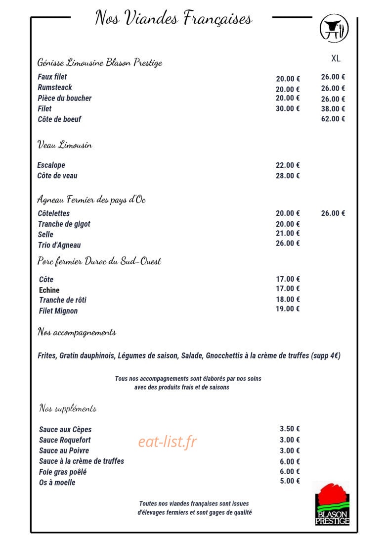 La Table du Boucher — carte page 9