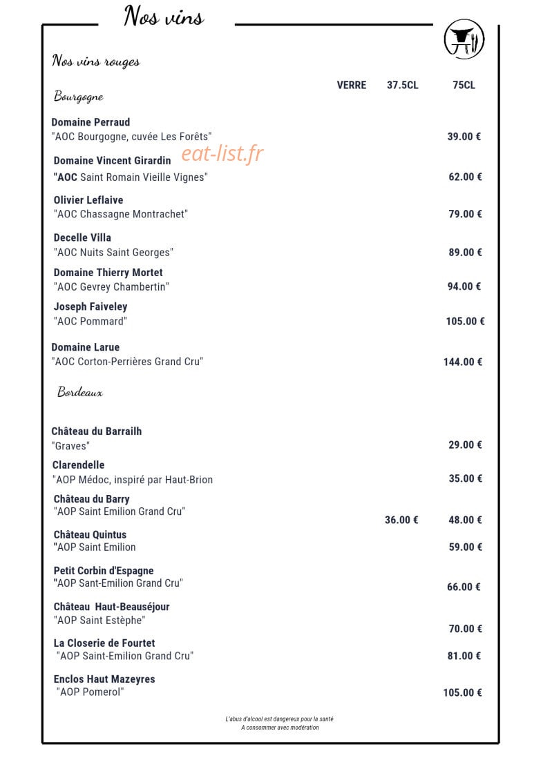 La Table du Boucher — carte page 4