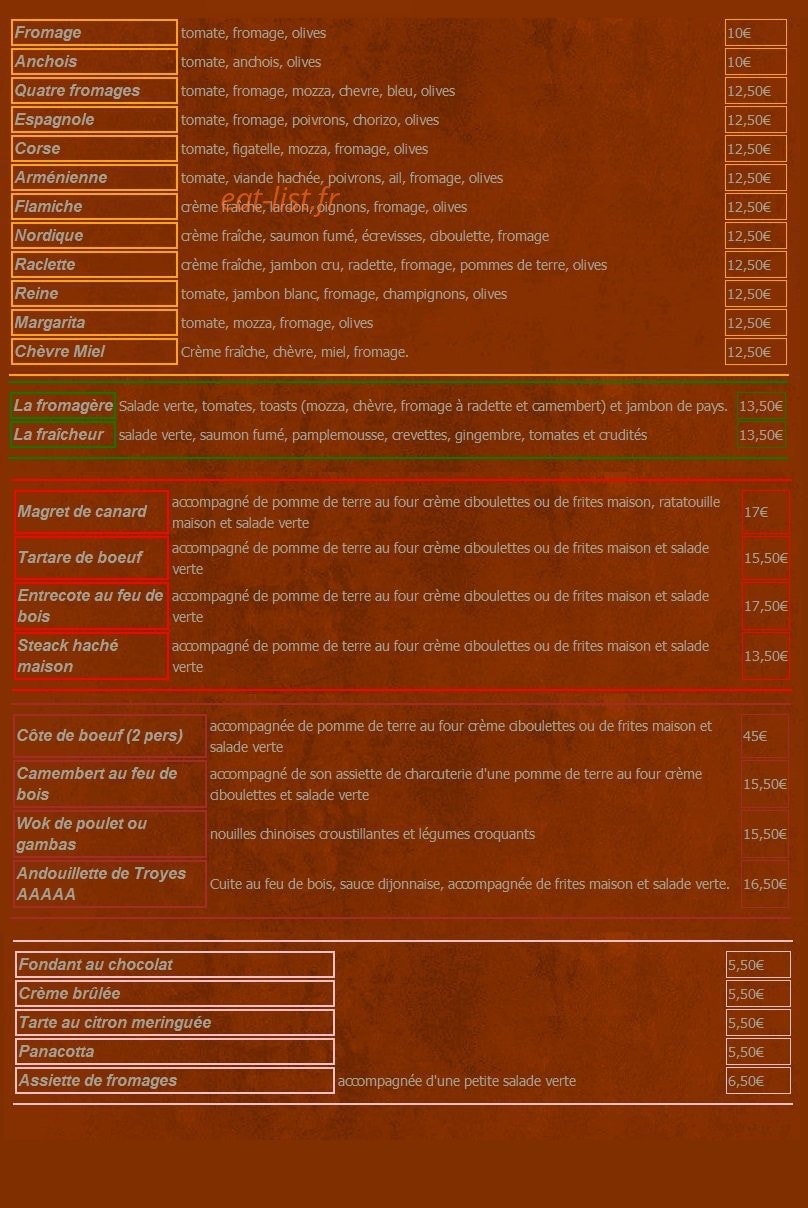 Le Cabanon — carte page 1