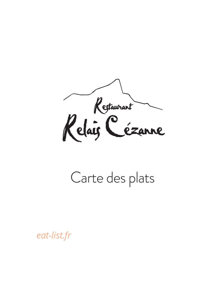 Le Relais Cézanne — carte page 1