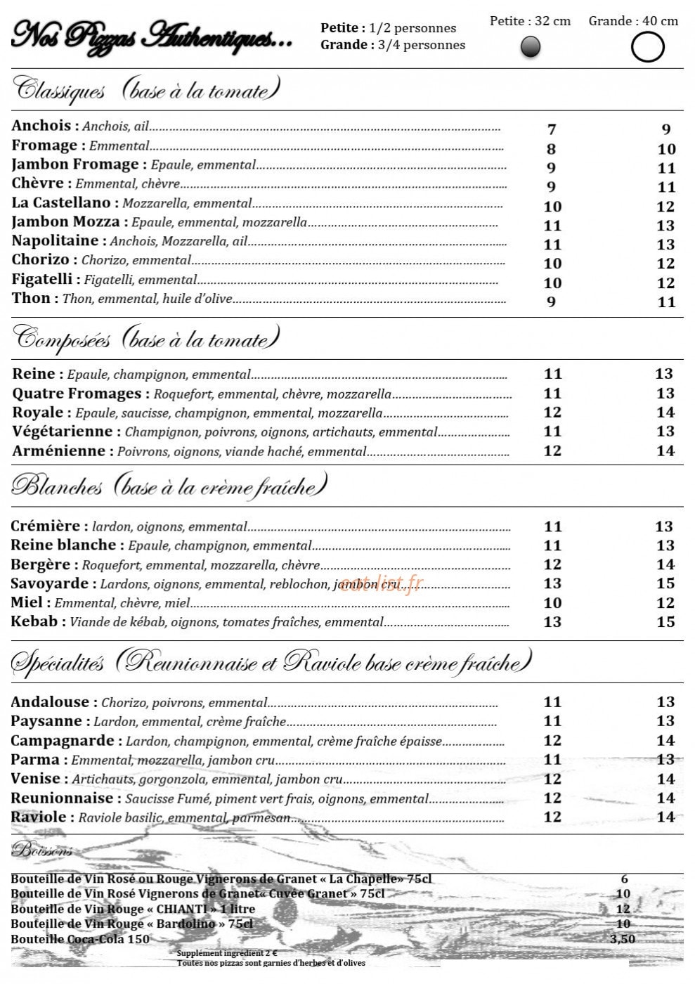 L'Authentique — carte page 1
