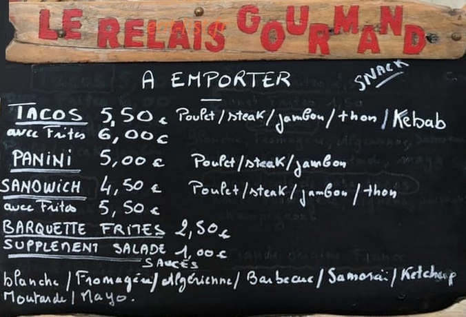 Le relais gourmand — carte page 1