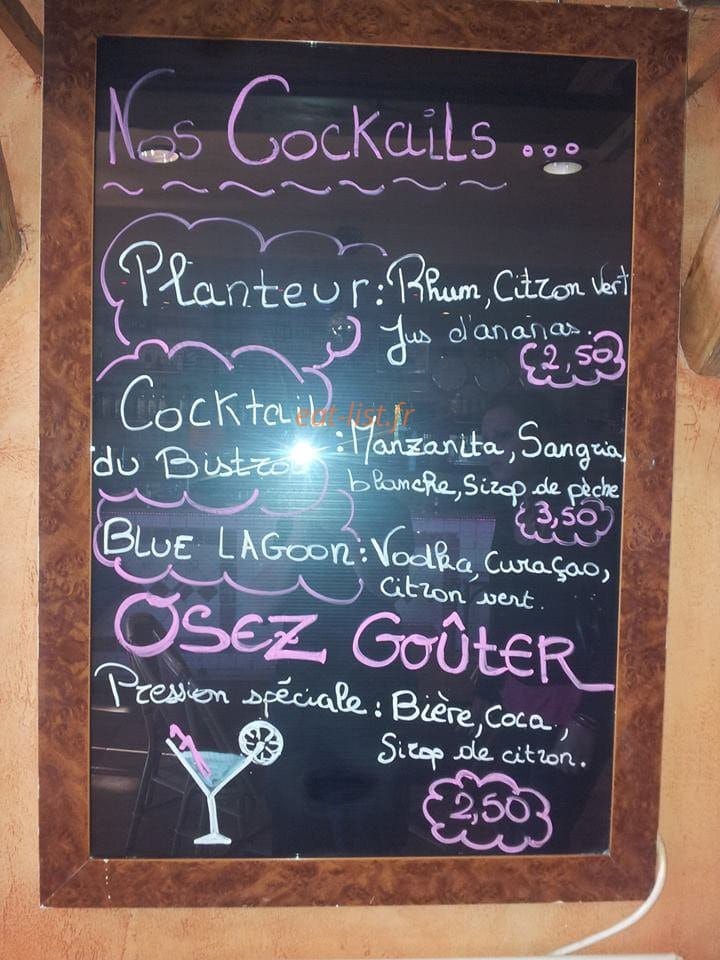 O Bistrot gourmand — carte page 1