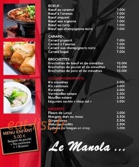 Le Manola Chez Nora — carte page 3