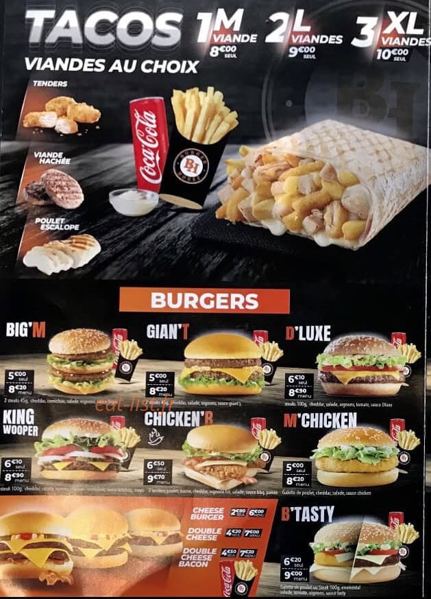 Burger House — carte page 1