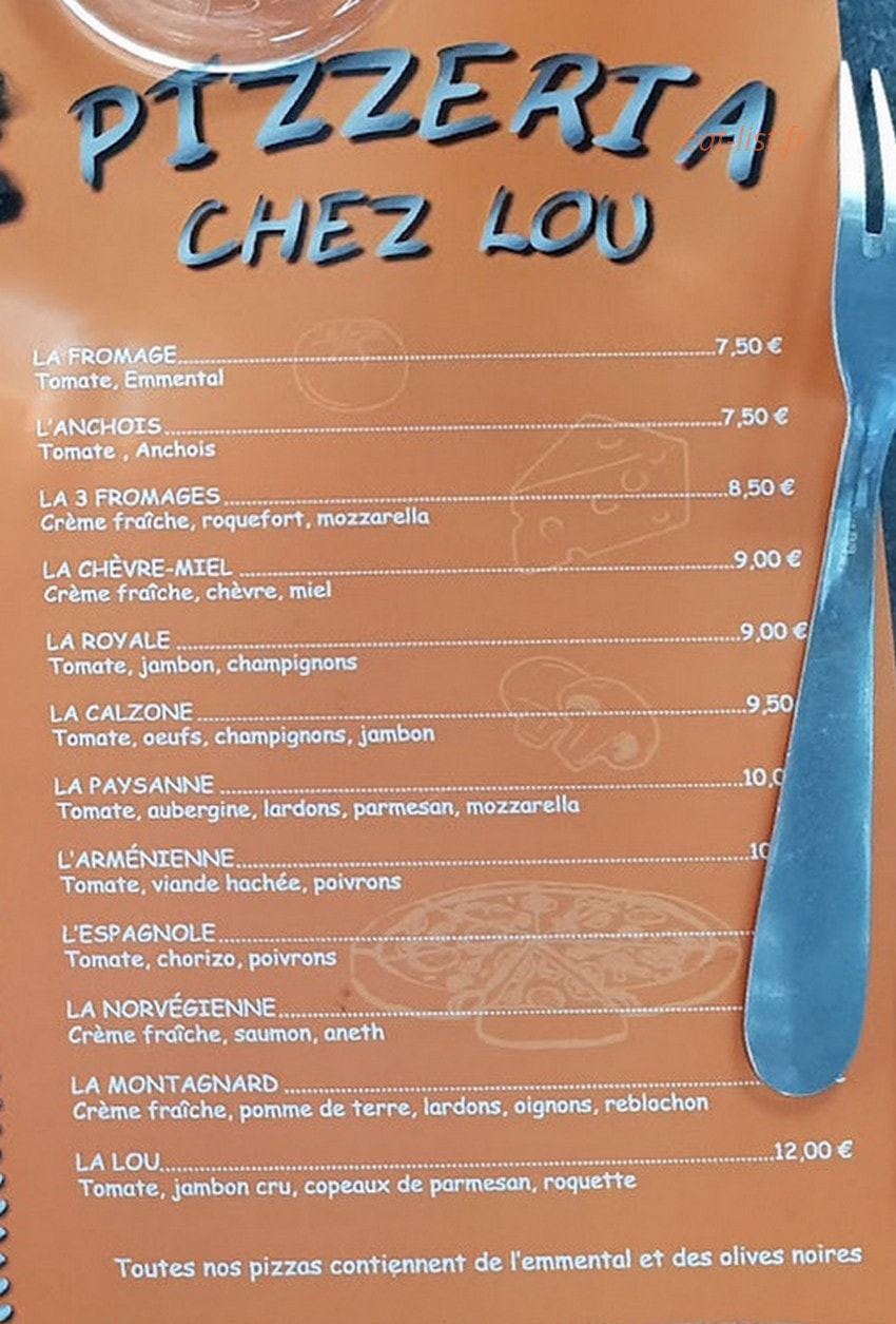 Chez Lou — carte page 2