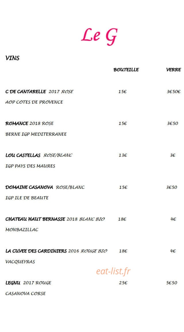LE G — carte page 2
