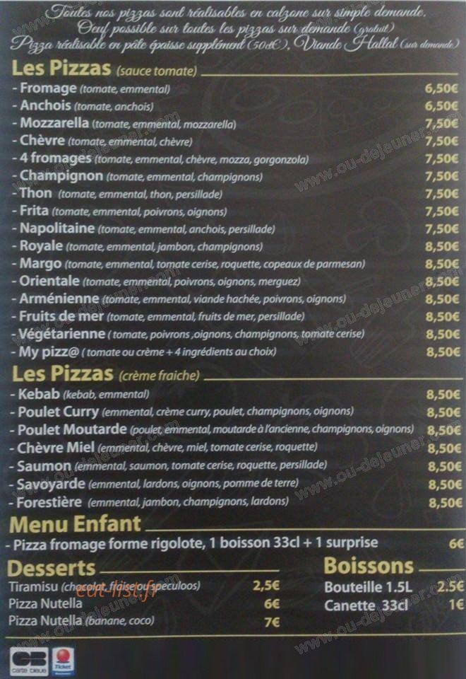 My Pizza — carte page 2