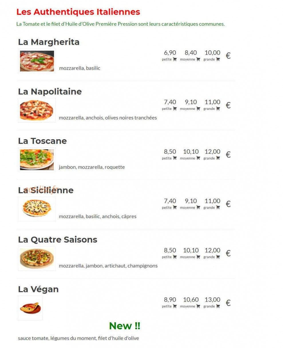 Pizza Coudoux Chez Aldo — carte page 1