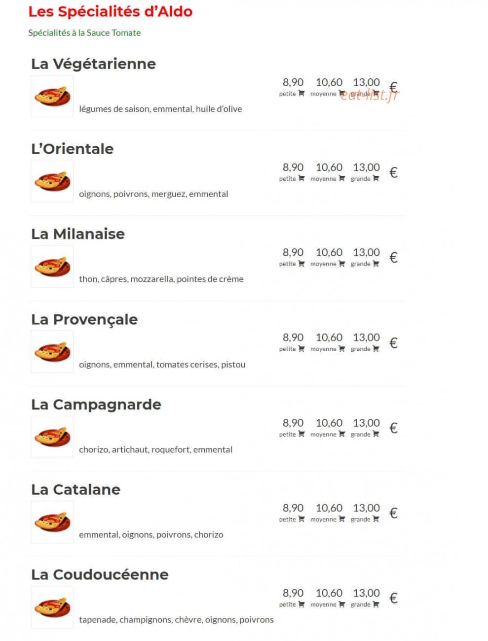 Pizza Coudoux Chez Aldo — carte page 6