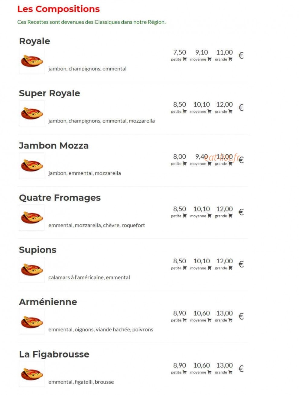 Pizza Coudoux Chez Aldo — carte page 3