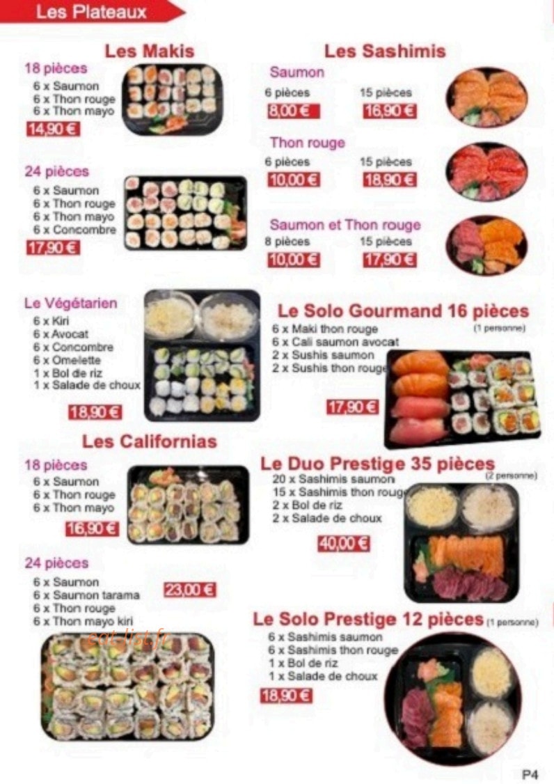 Sushis Binto — carte page 4