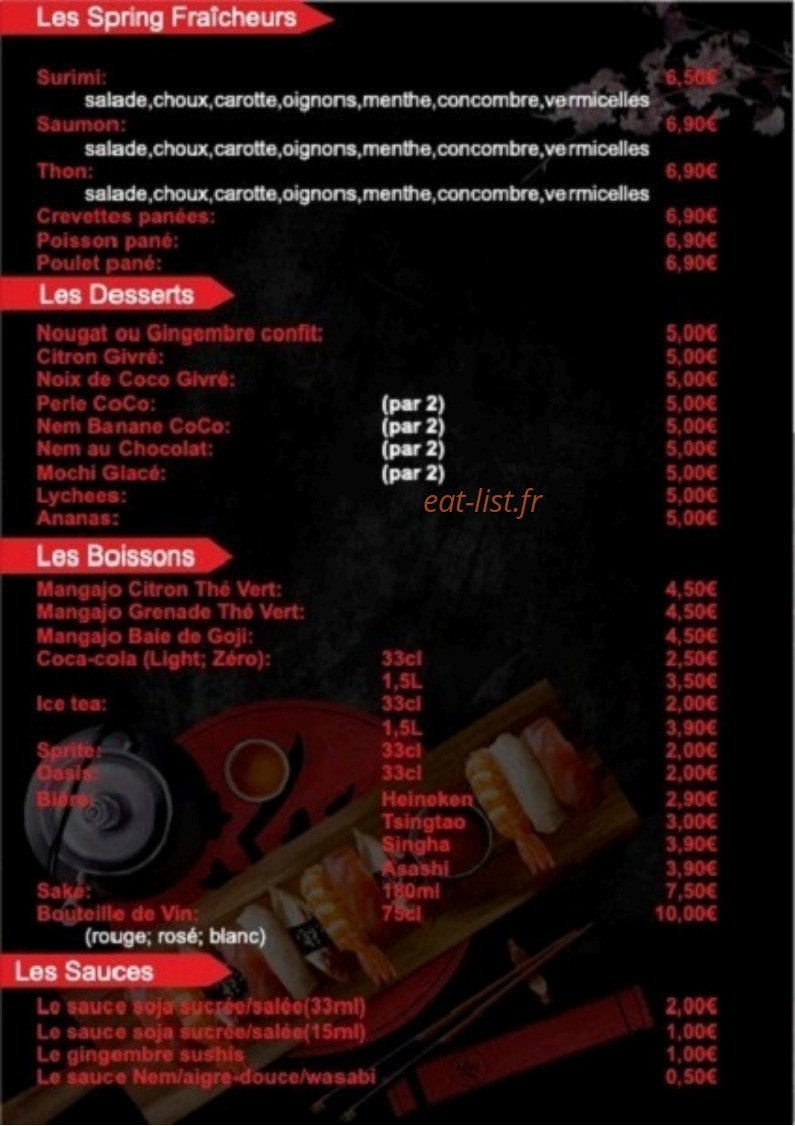 Sushis Binto — carte page 12