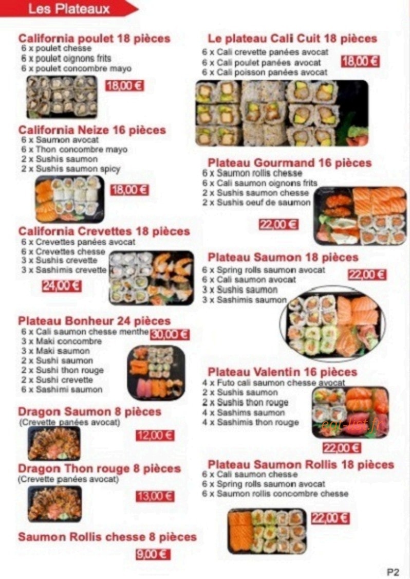 Sushis Binto — carte page 2