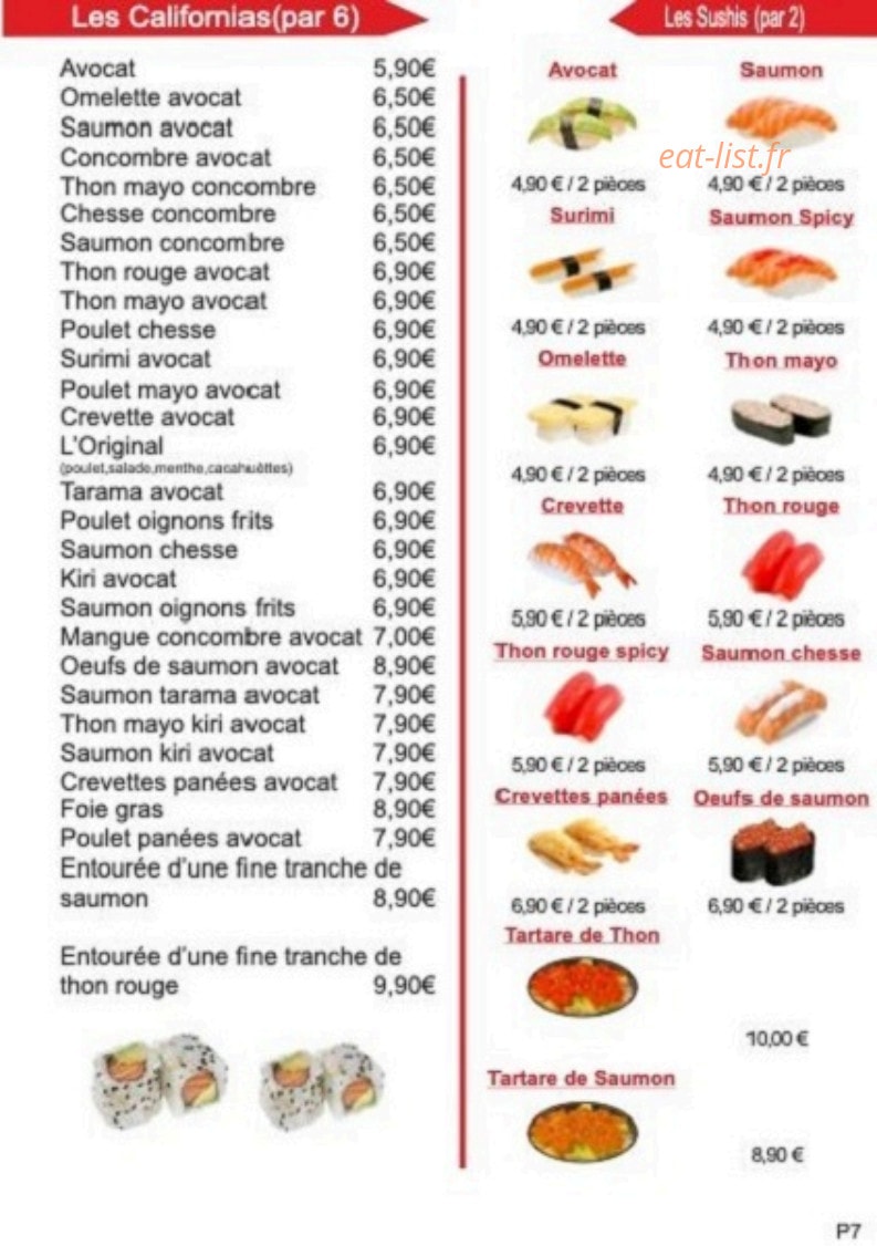 Sushis Binto — carte page 7