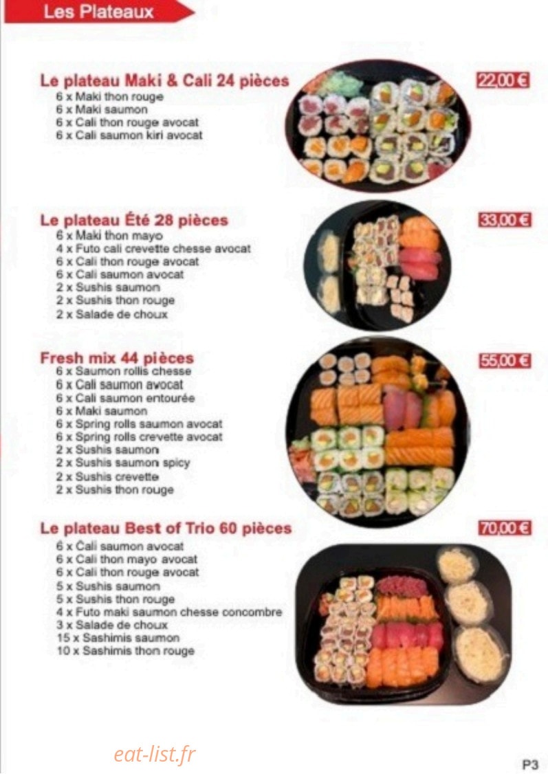 Sushis Binto — carte page 3