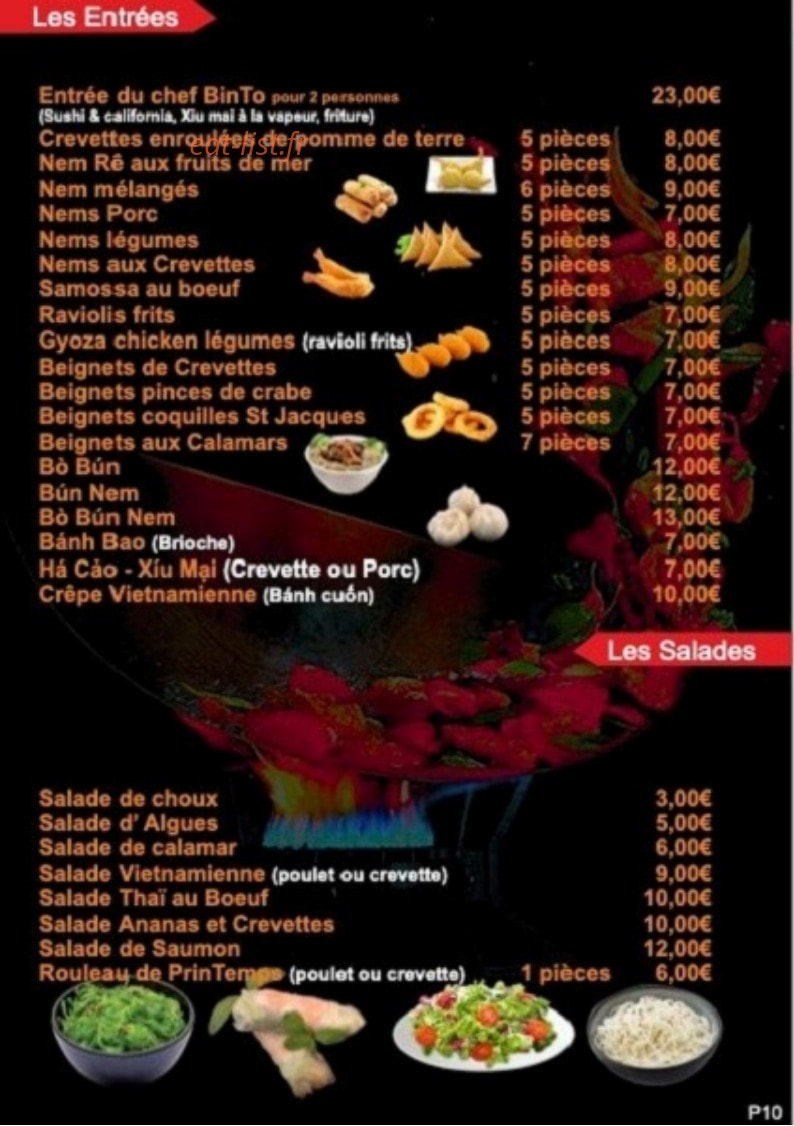 Sushis Binto — carte page 10