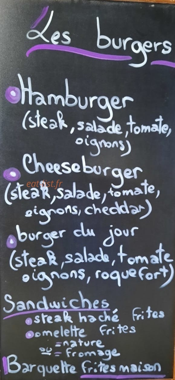 Carte et menu de Brasserie Chez Sauveur à La Destrousse — Les hamburgers