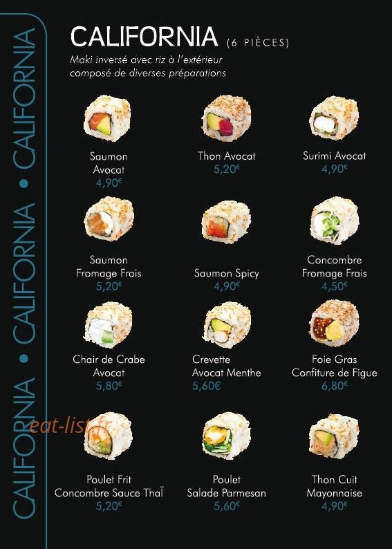 Frenchy sushi — carte page 3
